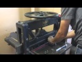 Paper cutter blade change at Aardvark Letterpress