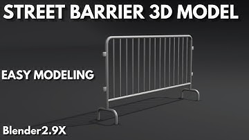 street barrier 3d model made easily in blender 2.9x