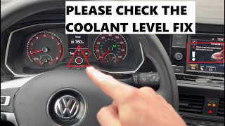VW Jetta Check Coolant Level Fix Red Coolant Warning Light