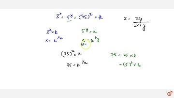 If `3^x=5^y=(75)^z` show that `z=(xy)/(2x+y`
