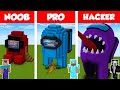 Minecraft noob vs pro vs hacker among us house build challenge in minecraft  animation