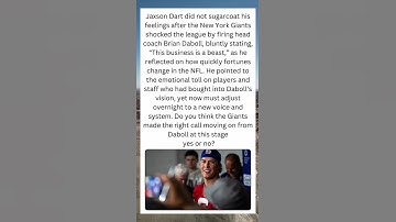 Jaxson Dart Reacts to Brian Daboll’s Firing: “This Business Is a Beast” After Giants Shake-Up 🏈😮