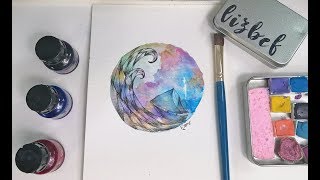 Starlight Wave, Ocean Watercolour Timelapse