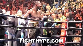 WILDER CELEBRATION \& LIVE CROWD REACTION IMMEDIATELY AFTER KNOCKING OUT BREAZEALE IN 1ST ROUND