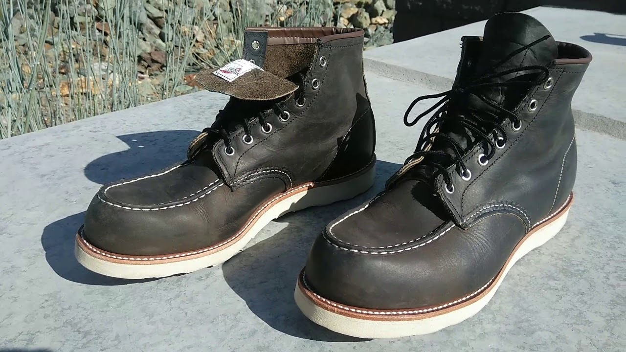 Red Wing Heritage #8890 Charcoal Rough and Tough leather. - YouTube