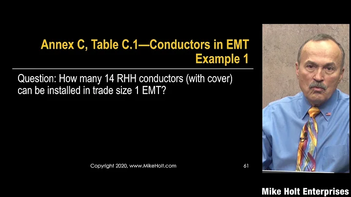 Sizing Raceways Using Annex C [2020 NEC] (11min:13sec)
