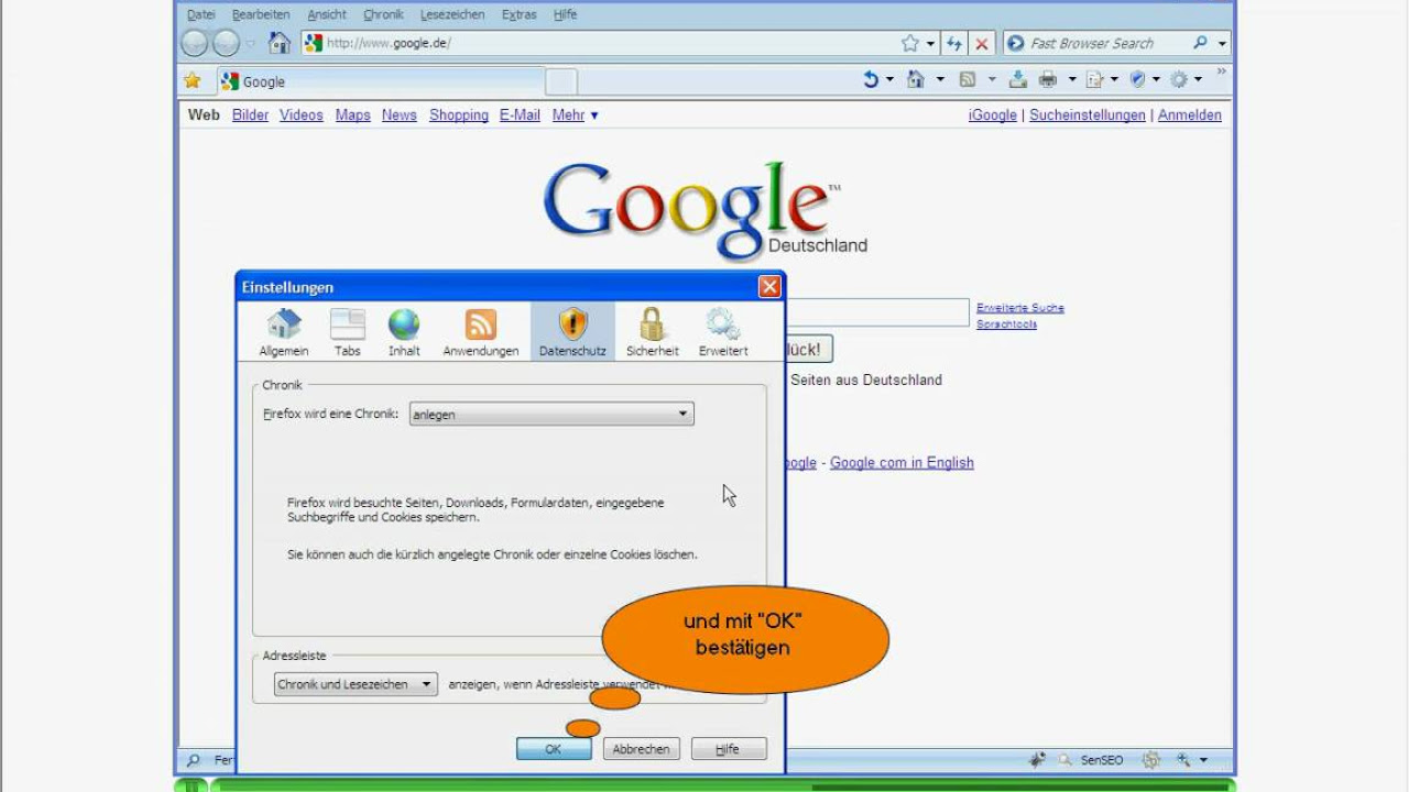 Update Cookies im Mozilla Firefox Browser löschen