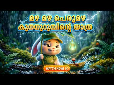 മഴ മഴ പെരുമഴ 🌧️ Mazha Mazha Perumazha | Peaceful Malayalam Nursery Rhyme | BunBun & Friends