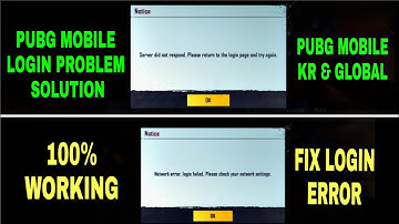 How to Fix Pubg Mobile Kr And Global Login Problem Solution | Network Error Login Failed Map Error