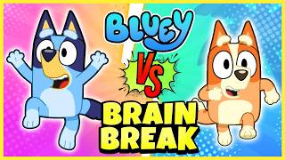 BLUEY RACES | Bingo vs Bluey Brain Break | Bluey Freeze Dance | Kids Dance Songs | Floor is lava
