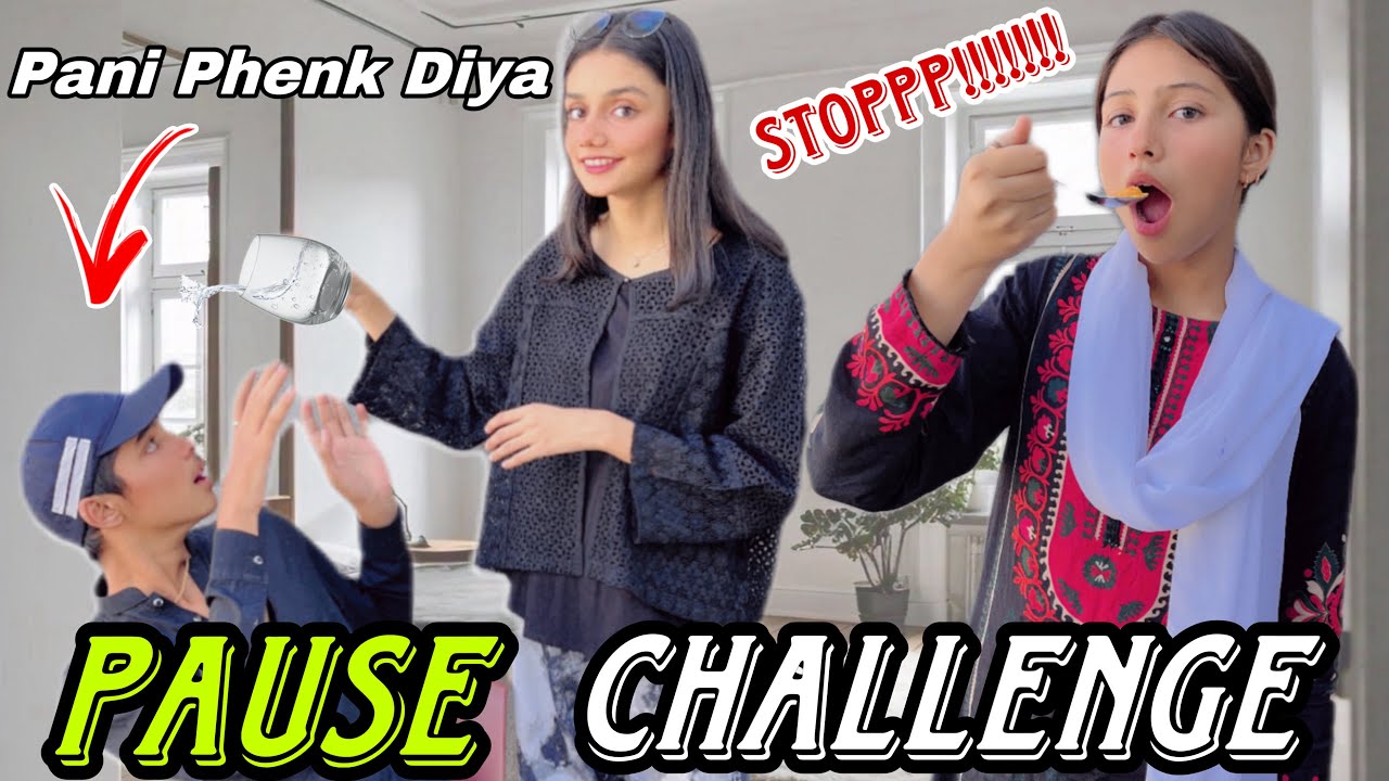 PAUSE CHALLENGE WITH SIBLINGS || Aj In Dono Ko Loot Liya