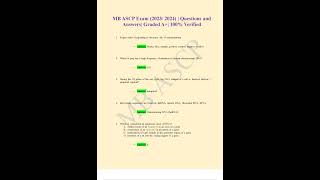 MB ASCP EXAM 2023/2024 QUESTIONS AND ANSWERS GRADED A 100 VERIFIED