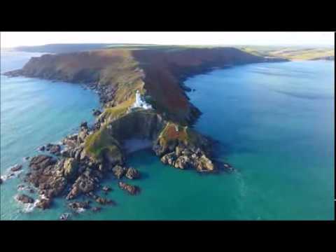 The Long Lost Village of Hallsands & Start Point Lighthouse Devon from above DJI Drone