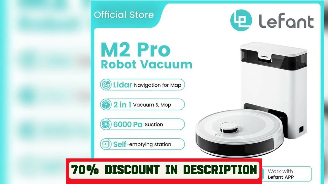 A must-have product! Lefant M2 Pro LDS Robot Vacuum and Mop Combo,  6000Pa Suction, Smart Mapping,