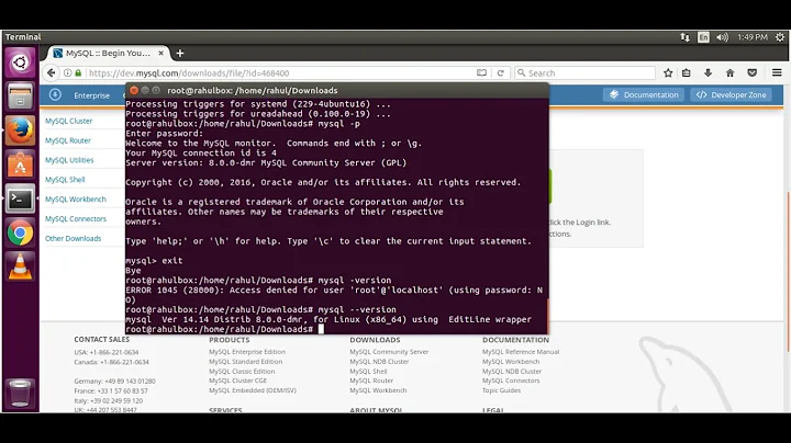 Install MySQL 8.0 on Ubuntu 16.04
