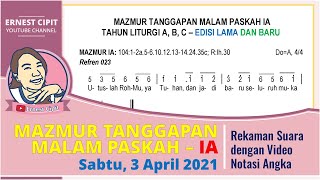 Mazmur Tanggapan Malam Paskah IA Sabtu 3 April 2021 Tahun A B C