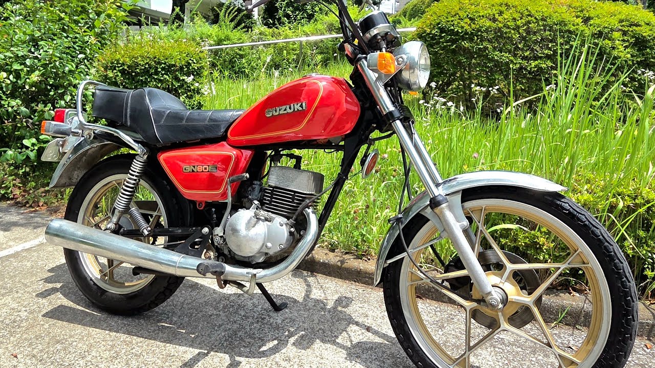珍しい2ストのアメリカンバイク/SUZUKIのGN80E - YouTube