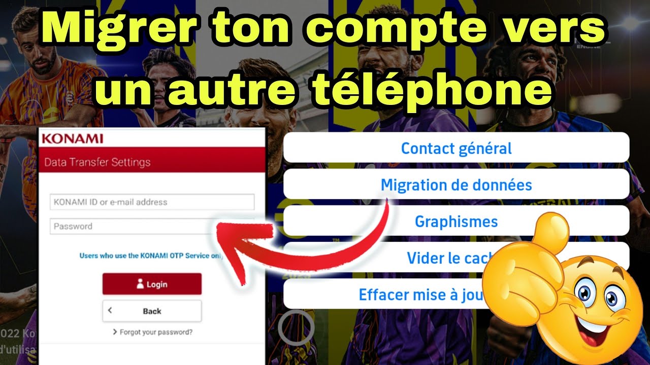comment déplacer ton compte Konami id vers un autre téléphone - Efootball 2023 Mobile
