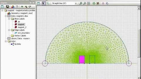 QuickField Example: Attraction of the cylindrical magnet to the steel plate