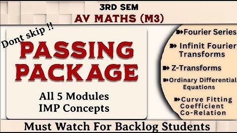 3rd Sem Maths Passing Package For Backlog Students ECE 2022 Scheme VTU BMATEC301