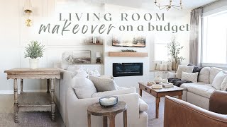 LIVING ROOM MAKEOVER & DECORATE WITH ME! new year living room refresh / BUDGET accent wall