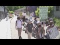 Pro-Palestine protesters on Sacramento State campus hold march