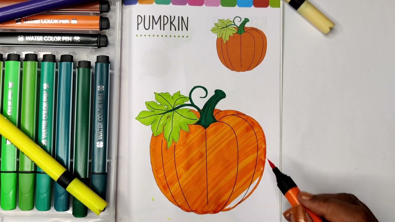 Pumpkin Painting For Kids | Paint With Chikki | Pumpkin Colouring Preschool Kids 
