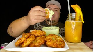 Marisco Gorditas w/ Jalapeno Cheese Sauce & Mango Melon Agua Fresca