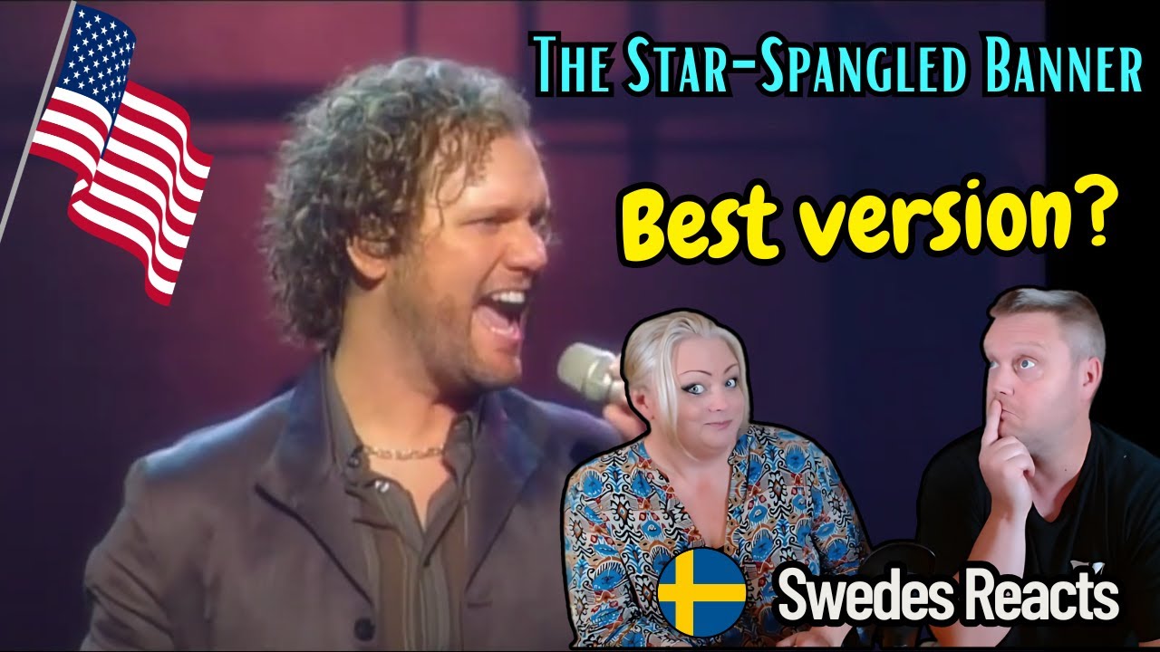 What is this?? .Star Spangled banner- David Phelps-  Swedish couple react!
