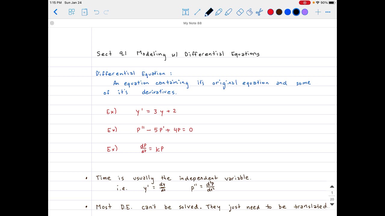 Calculus: 9.1 (Intro to Differential Equations) - YouTube