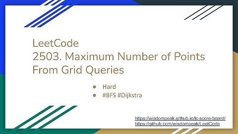 【每日一题】LeetCode 2503. Maximum Number of Points From Grid Queries