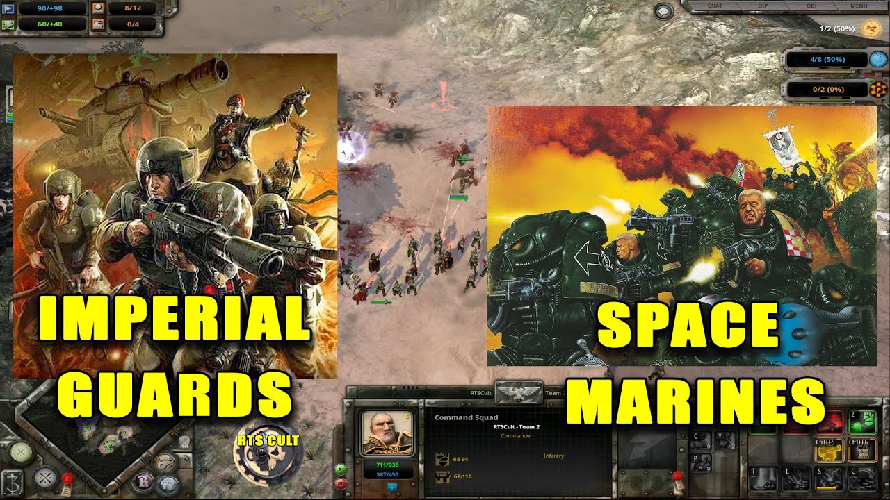 Dawn of War DE - 1v1 Showdown Imperial Guard vs Space Marines - YouTube