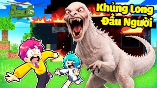 Hiha Chạy Thoát Khỏi KHỦNG LONG T-REX ĐẦU NGƯỜI Trong Minecraft 😵‍💫😰