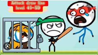 Attack Draw Line (WEEGOON)Gameplay Walkthrough - All Levels 41-59 - Funny Stickman Brain Puzzle Game screenshot 5