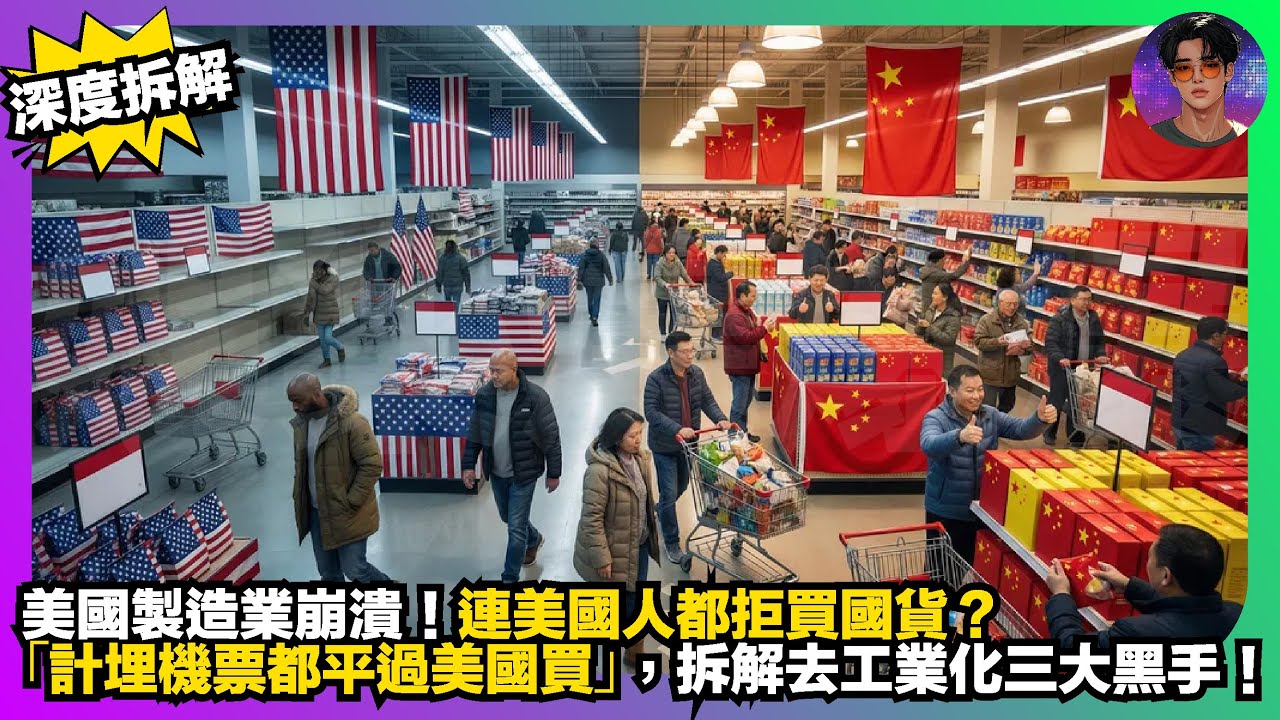 【深度拆解】美國製造業崩潰｜連美國人都拒買國貨？｜「計埋機票都平過美國買」，拆解去工業化三大黑手｜娛樂爆爆爆