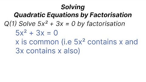 How to Solve 5x² + 3x = 0 Using Fast Factorisation | Quadratic Equation Made Easy | MathKub