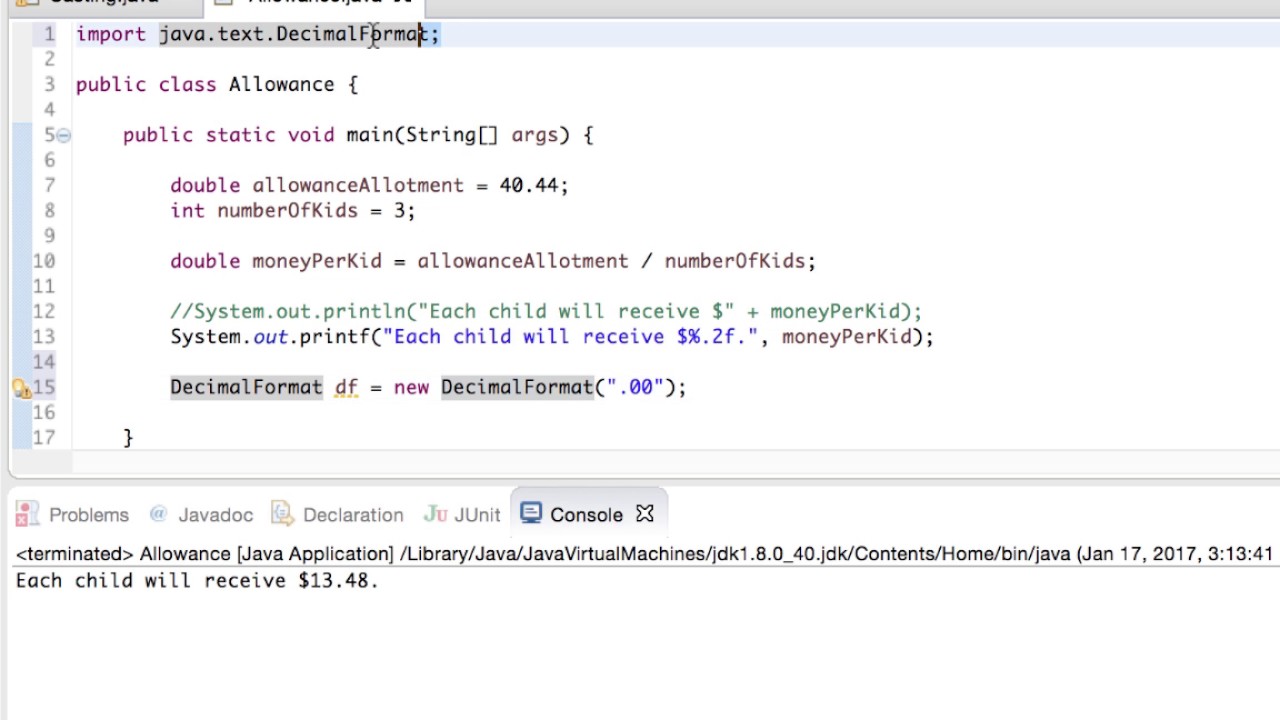 Formatting Decimals In Java