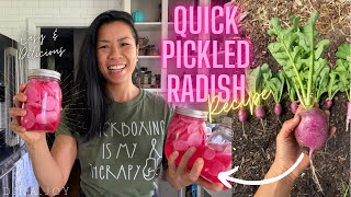 QUICK PICKLED RADISH!  Try this if you don’t like radishes!  Fresh from our NC garden Zone 7b