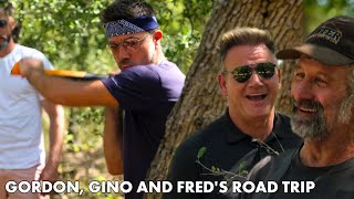Gino D'Acampo Gets Ridiculed For His Lumberjack Skills | Gordon, Gino and Fred's Road Trip