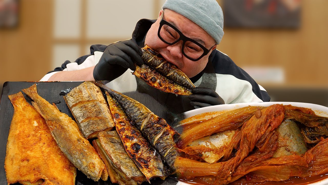 생선구이 뼈째로 야무지게 먹어보기!│Roasted fish Mukbang Eatingshow