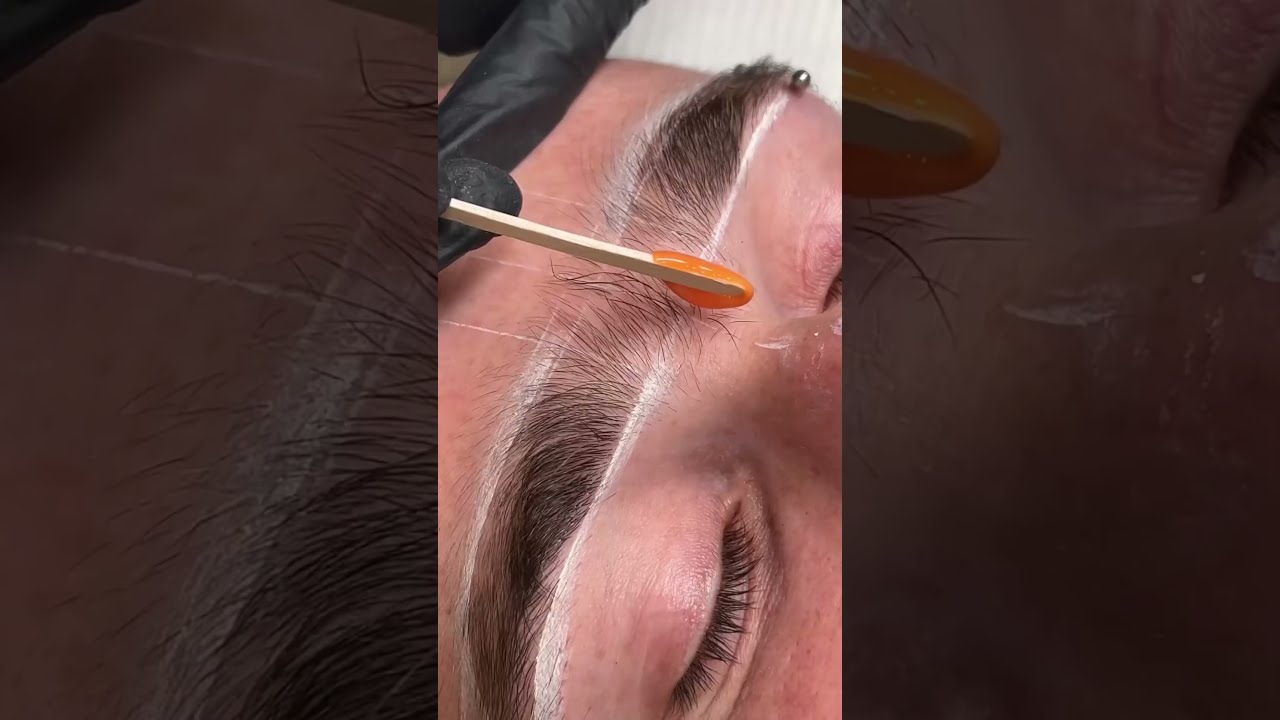 The Most Satisfying Mono Brow Wax Using Italwax Usa Coral Eyebrows Waxing Browmapping