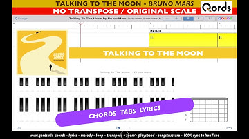 Talking To The Moon - BRUNO MARS. [ original key ] CHORDS TABS LYRICS PLAYALONG VIDEO #qords_app