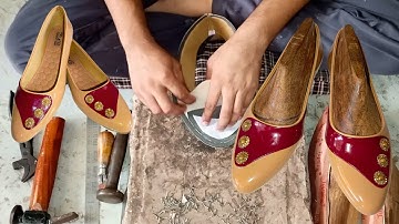 Making HANDMADE Beautiful Women Point Shoe With Simple Tools