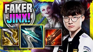 FAKER TRIES JINX ADC! - T1 Faker Plays Jinx ADC vs Samira! | Season 11