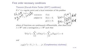 Karush-Kuhn-Tucker (KKT) Optimality Conditions