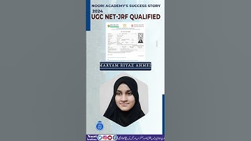 UGC NET-JRF June 2024 Qualified: MARYAM RIYAZ AHMED