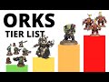 Codex orks unit tier list in warhammer 40k 10th edition  strongest  weakest ork datasheets