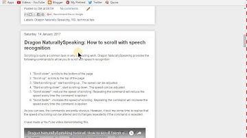 Dragon NaturallySpeaking tutorial : How to manually use the scroll bar with speech recognition