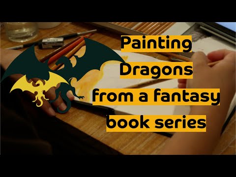 Painting Dragons from a fantasy book series | Art Timelapse #fourthwing