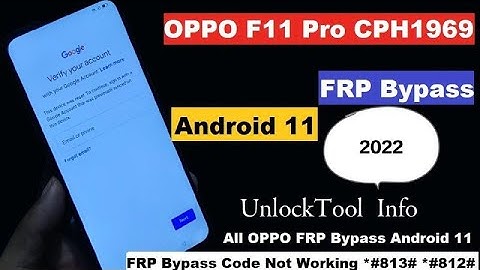 OPPO F11 PRO (CPH1969) SCREEN LOCK AND FRP BYPASS SUCCESS BY UnlockTool Info